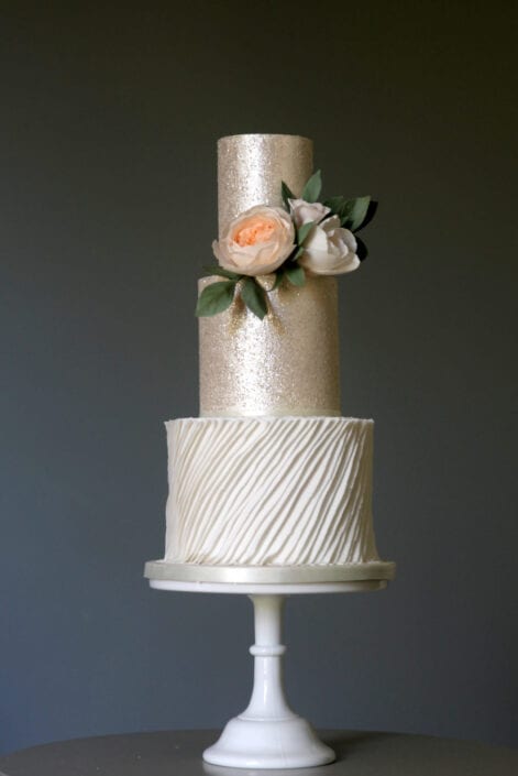 Shimmer and Roses Wedding Cake Cove Cake Design Shimmer and Roses Wedding Cake Cove Cake Design