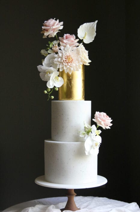 Golden Sugarflowers Wedding Cake Cove Cake Design