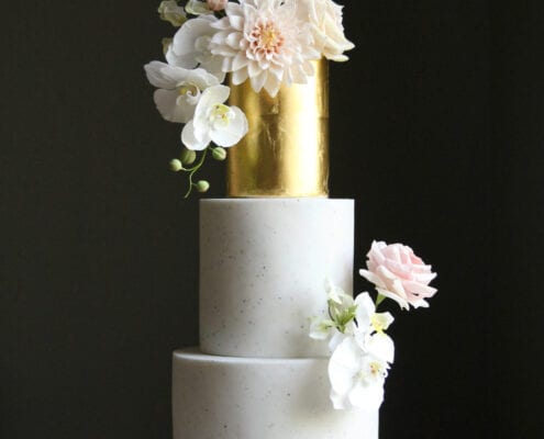 Golden Sugarflowers Wedding Cake Cove Cake Design