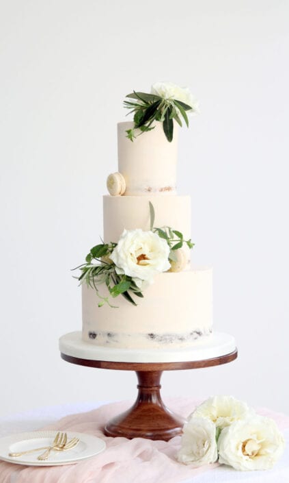 Buttercream cake and edible flowers Cove Cake Design Buttercream cake and edible flowers Cove Cake Design