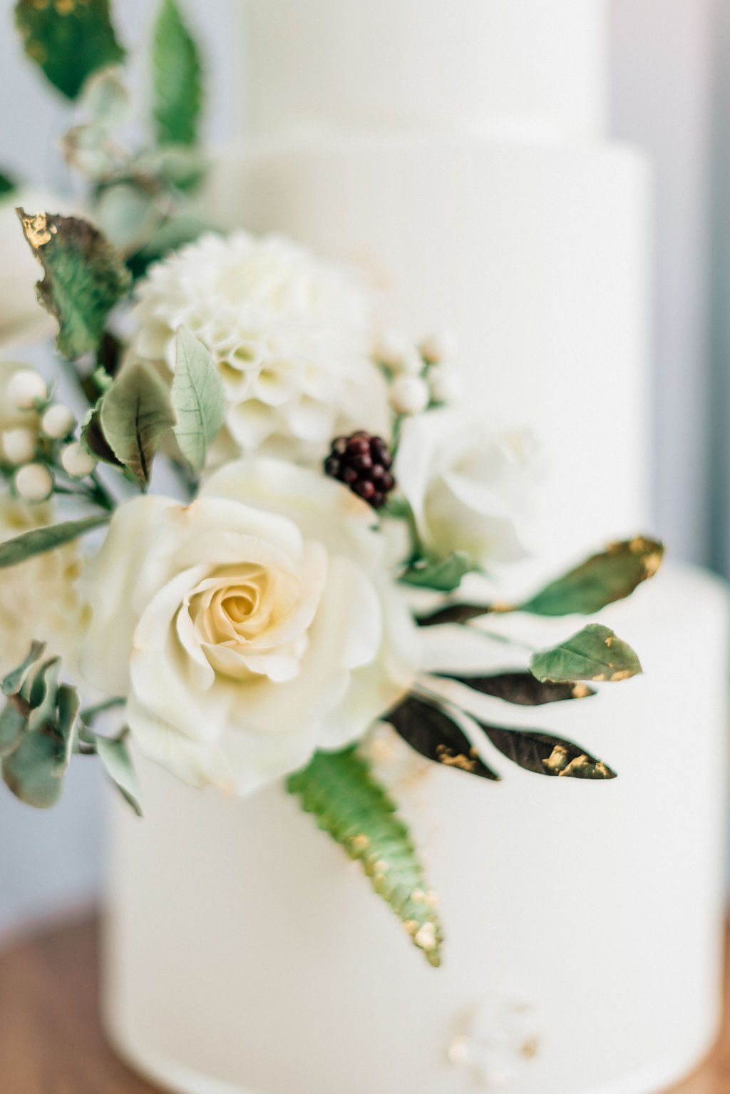 White sugar flowers Cove Cake Design