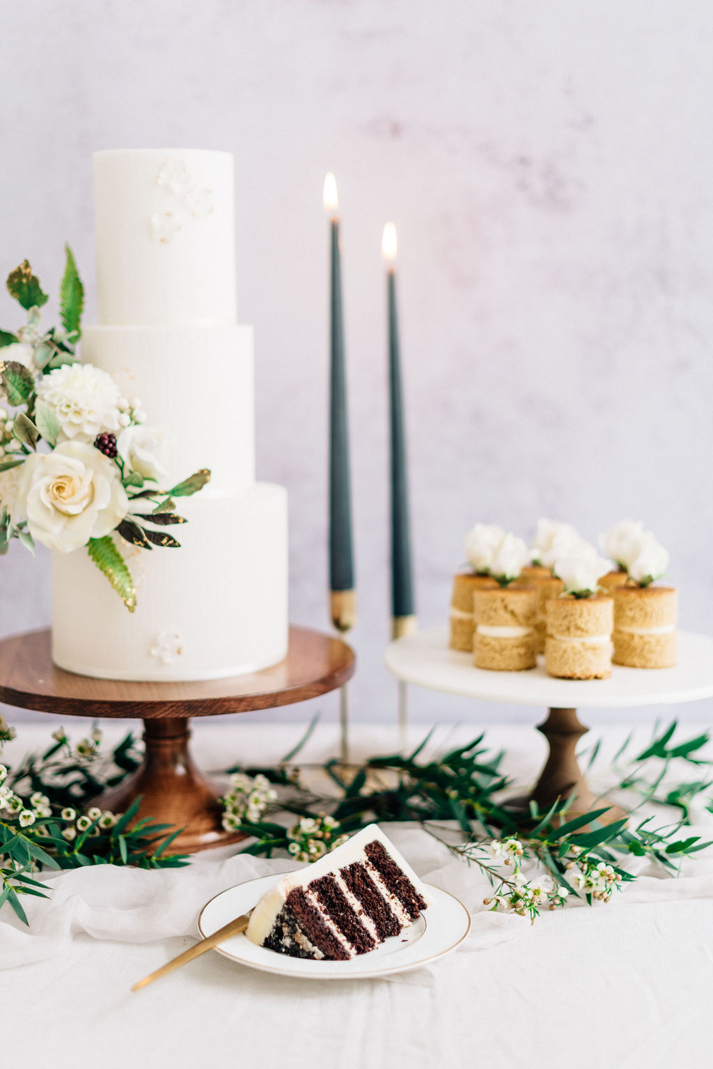 White wedding cake table Cove Cake Design