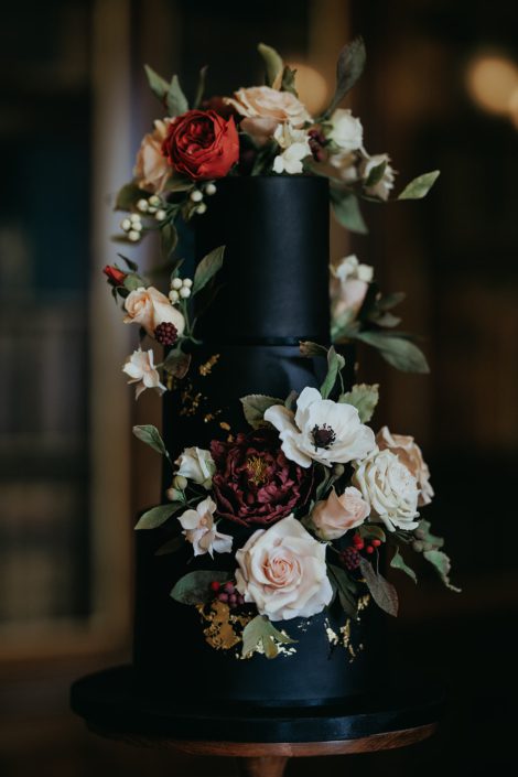 Rich Dramatic Wedding Cake