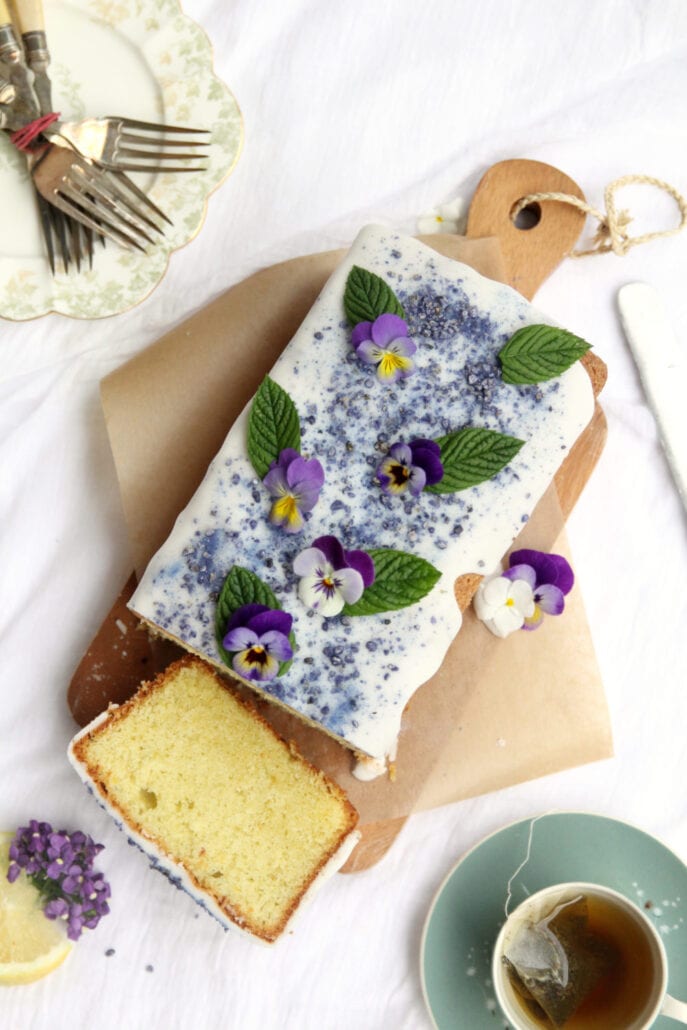 Lemon Curd and Violet Loaf Cake Recipe Cove Cake Design