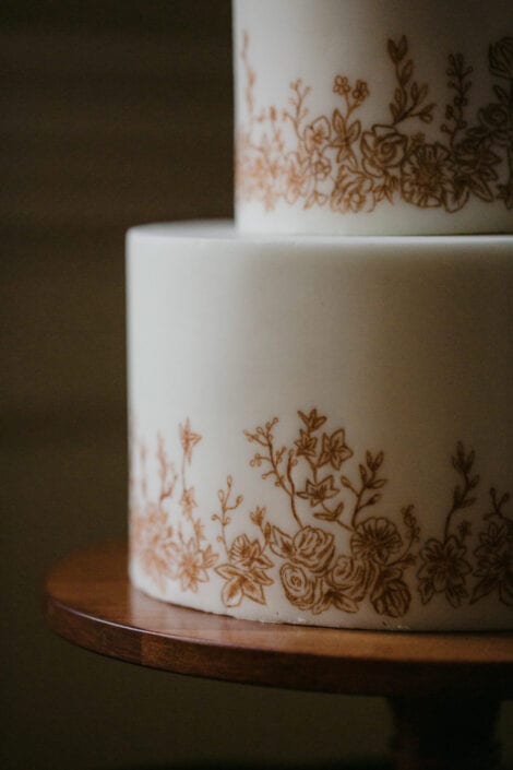 Painted wedding cake details Cove Cake Design Painted wedding cake details Cove Cake Design
