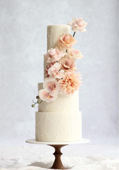 Beaded wedding cake Cove Cake Design Beaded wedding cake Cove Cake Design