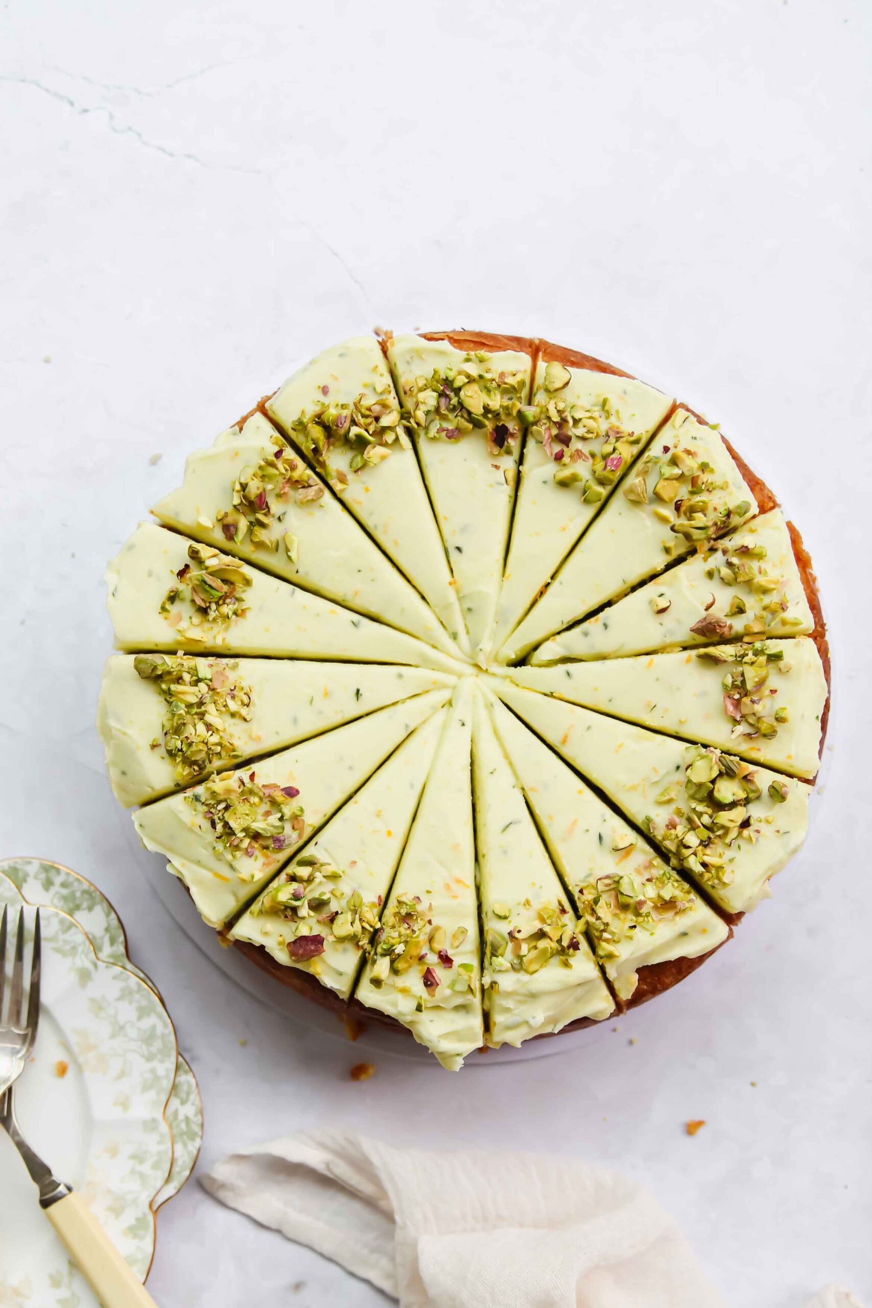 Orange Almond Cake with Basil Icing