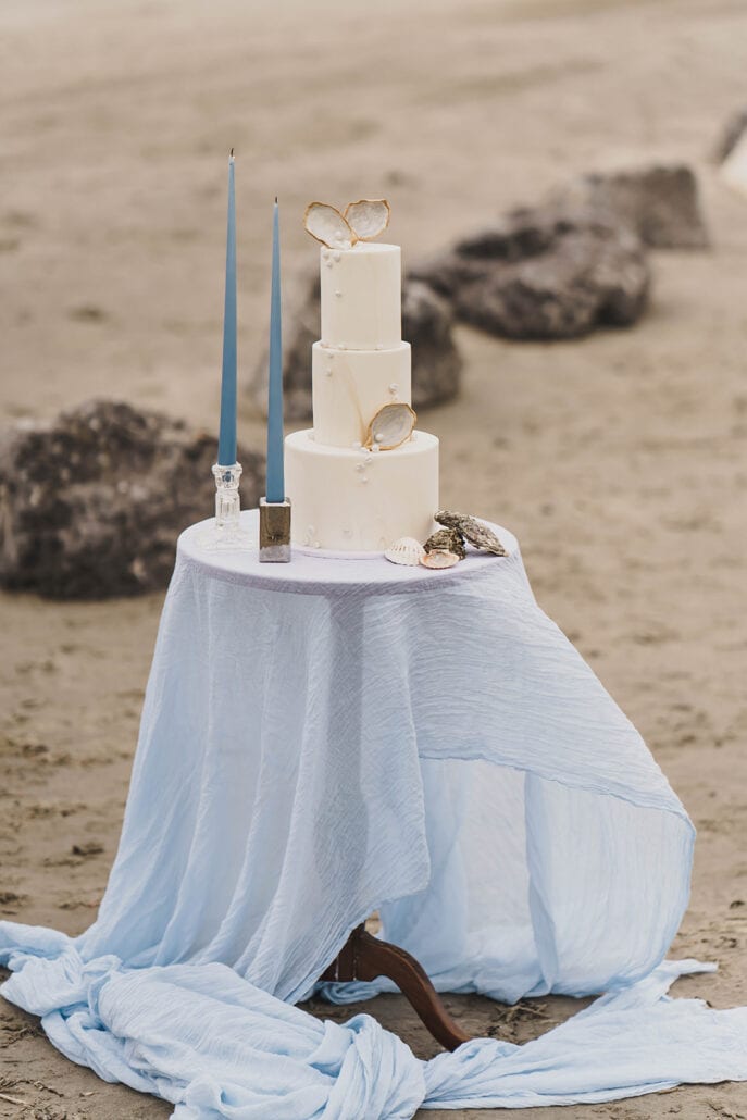 Beach wedding inspiration Cove Cake Design