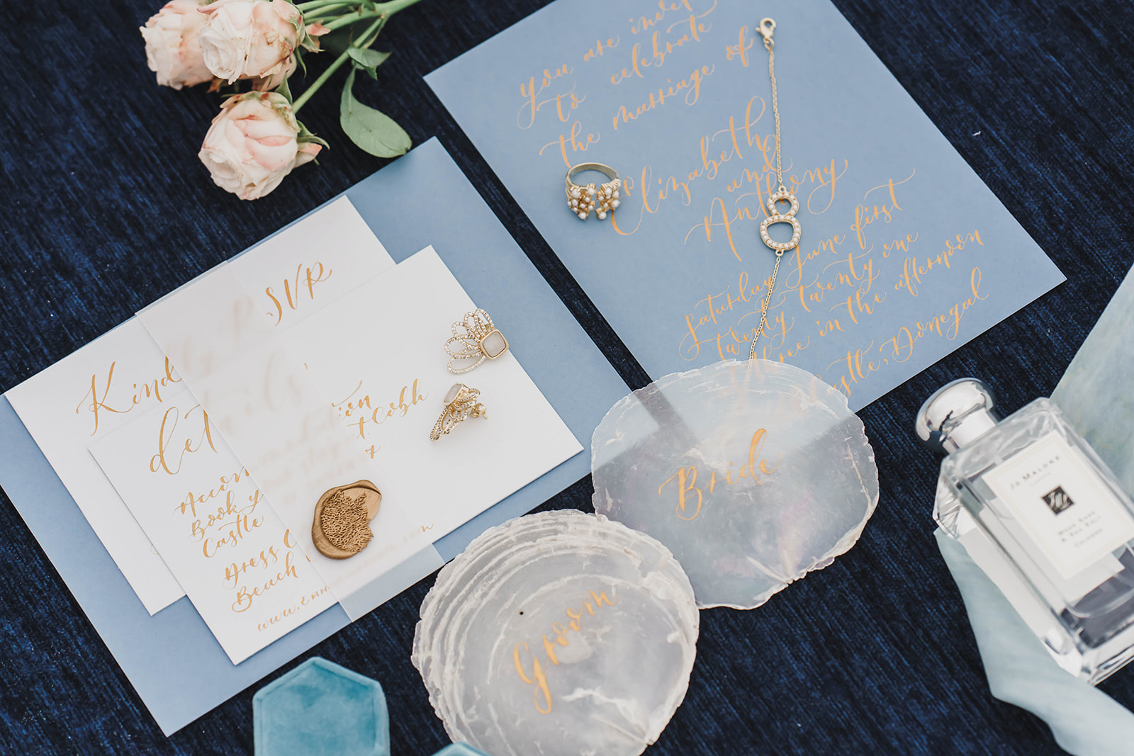 Wedding details flatlay