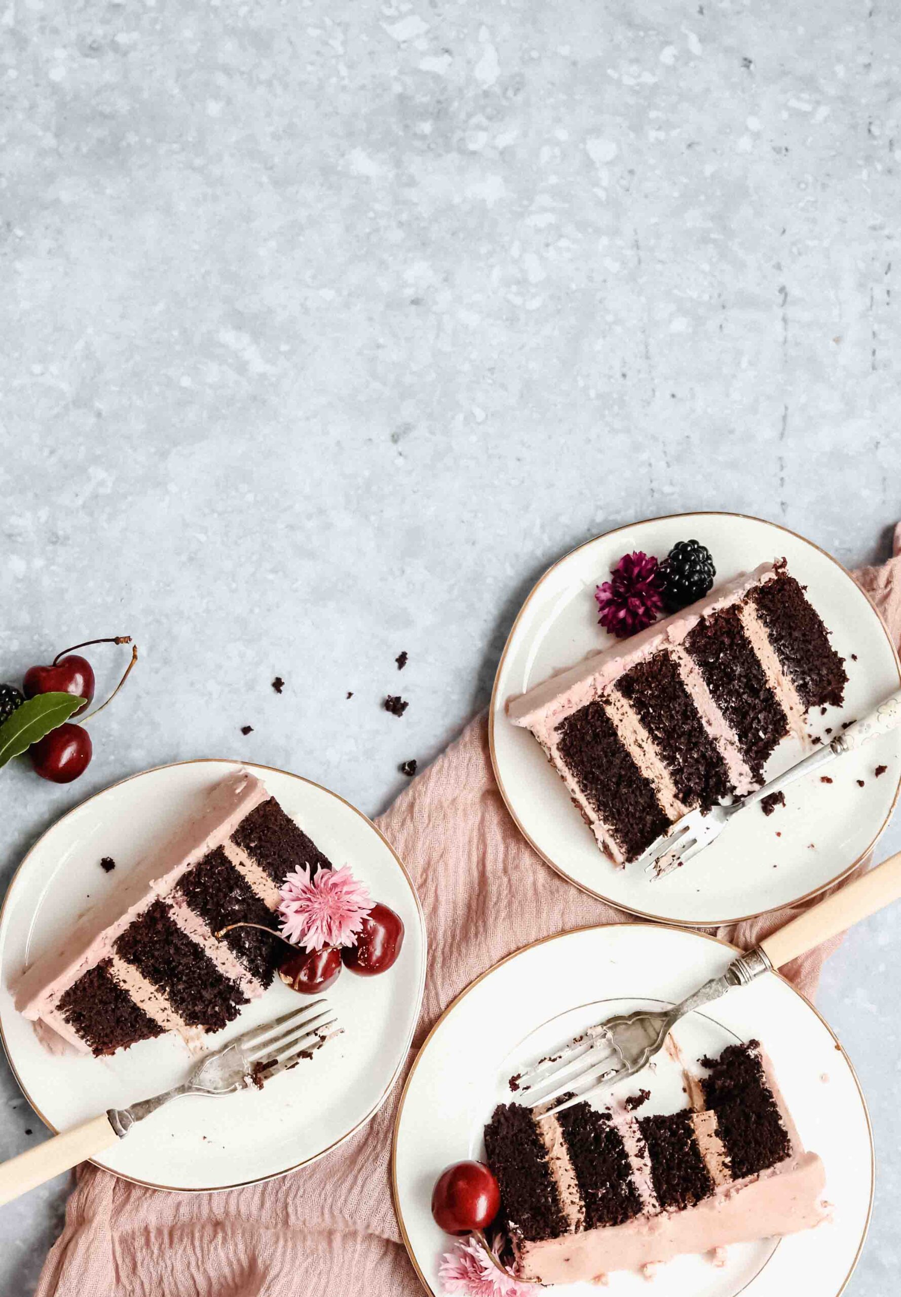 Chocolate Blackberry Bay Cake