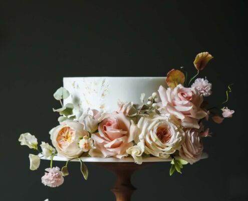 Sugar flower wedding cake Cove Cake Design