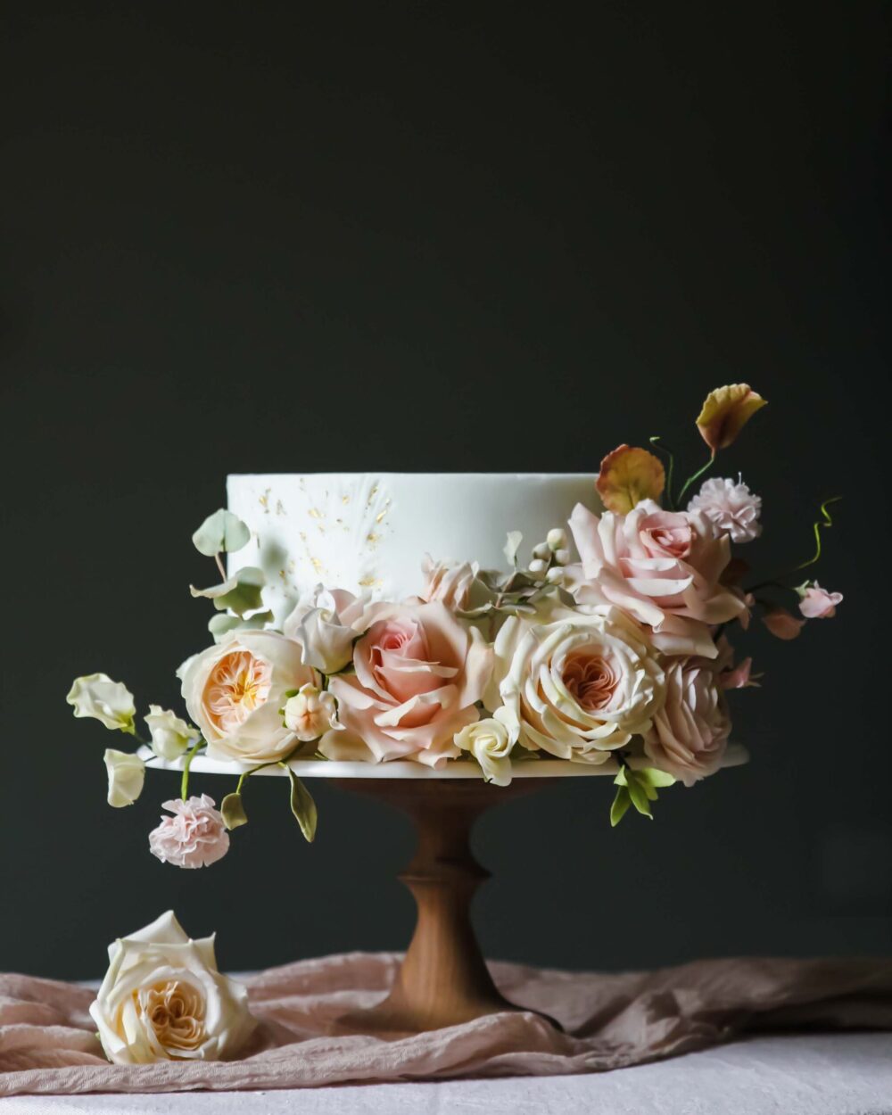 Sugar flower wedding cake Cove Cake Design