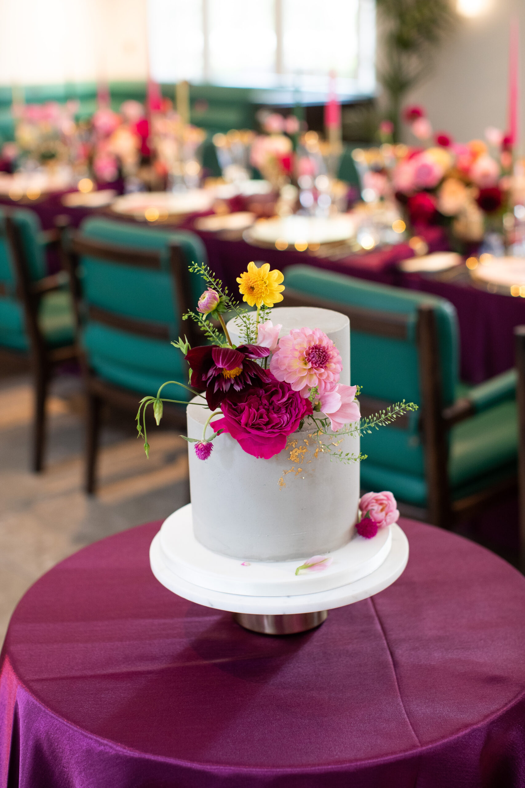 Vibrant wedding cake