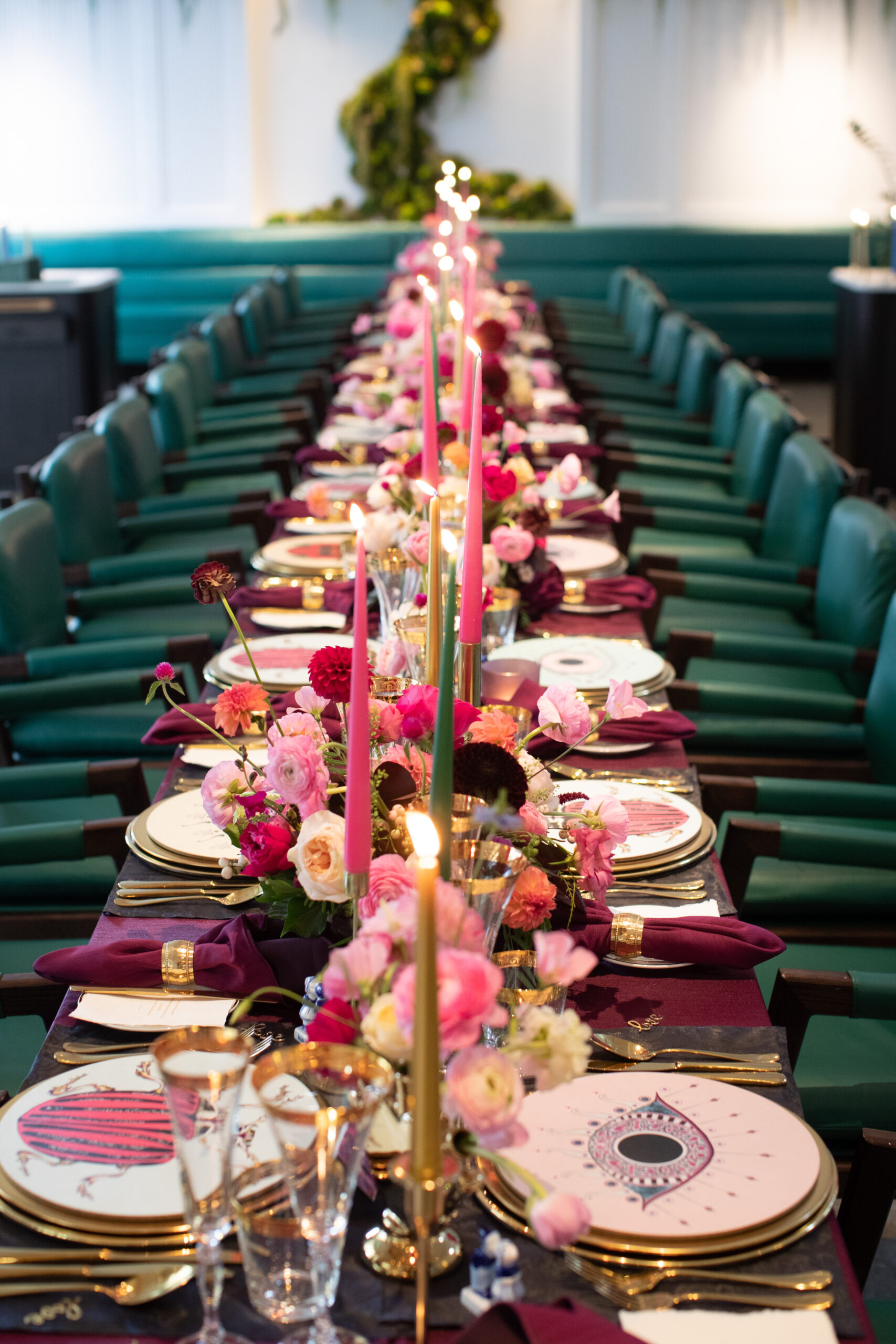 Vibrant wedding reception