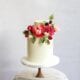 Red sugar flower wedding cake Cove Cake Design