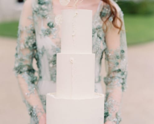 Delicate Ganache Wedding Cake