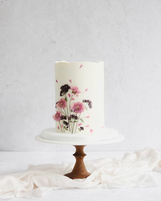 Pressed Flower Wedding Cake Pressed Flower Wedding Cake