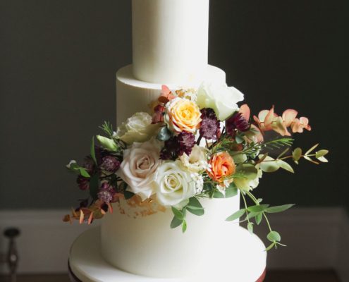 Autumn Floral Wedding Cake