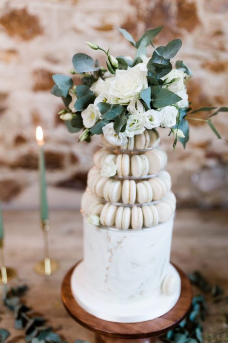 Stone macaron wedding cake