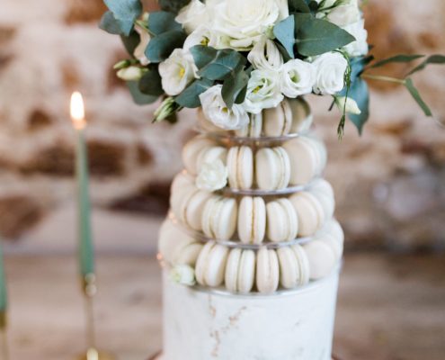Stone macaron wedding cake