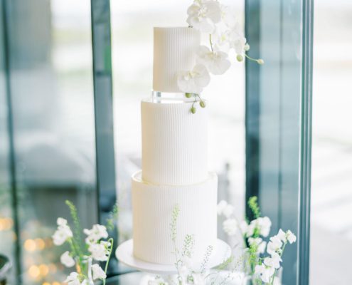 Modern White Wedding Cake