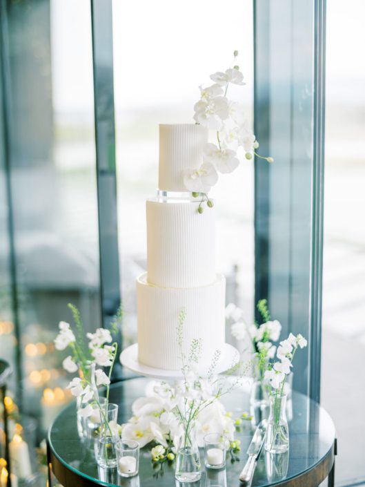 Modern White Wedding Cake