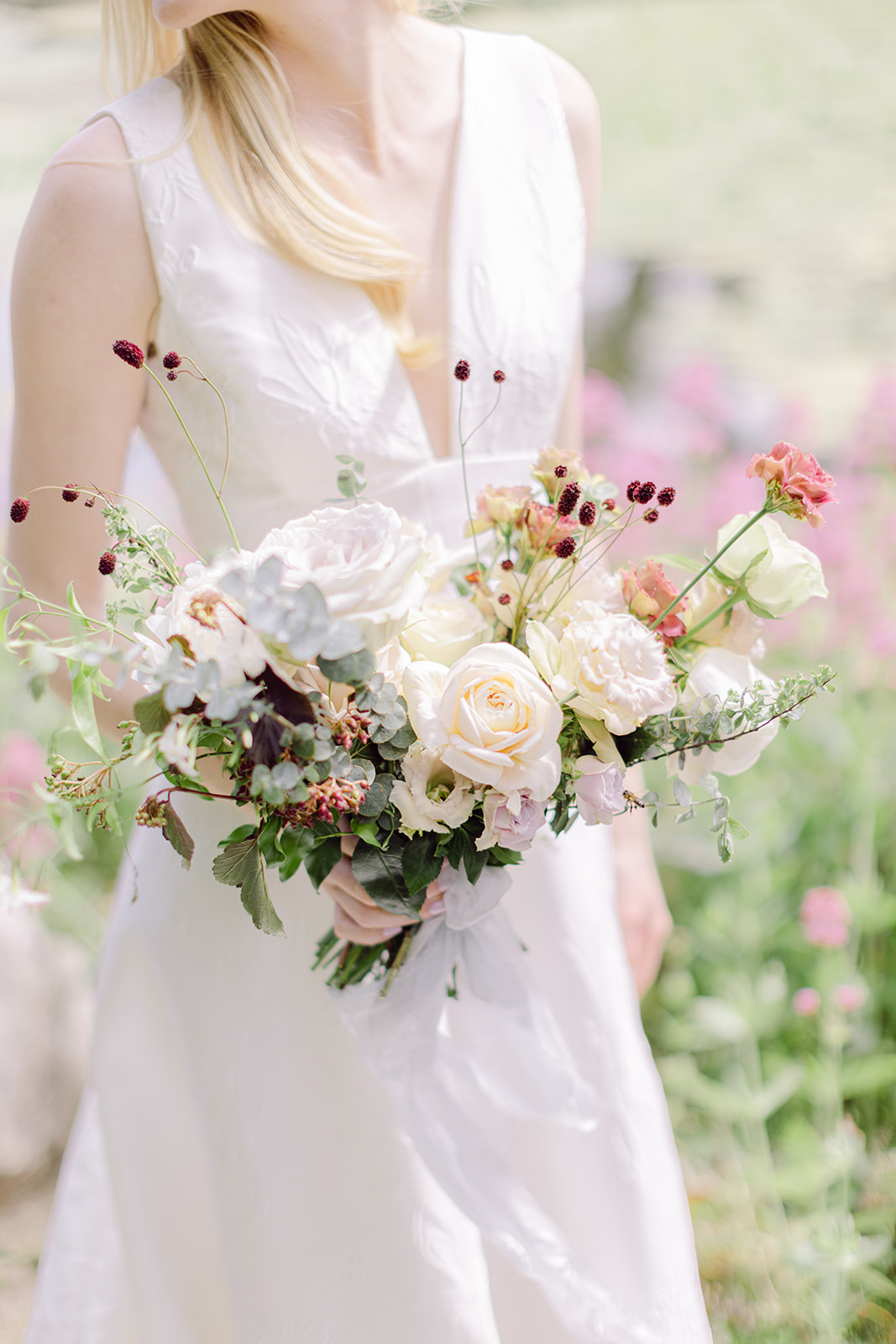 Bride and flower bouquet