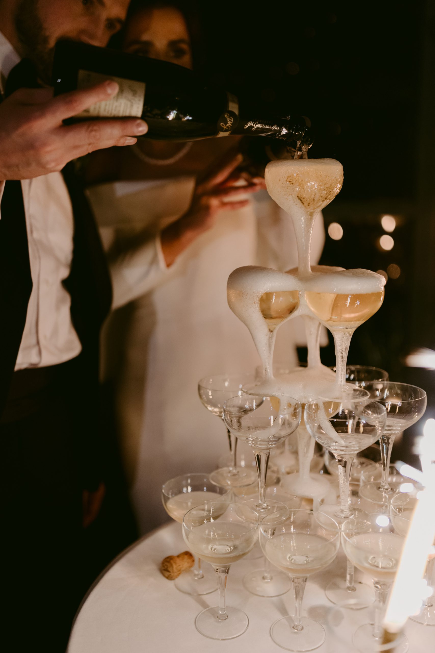 Wedding champagne tower