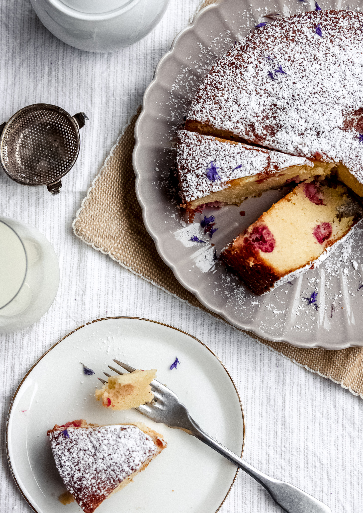 Lemon Almond Raspberry Cake