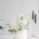 White wedding cake with sugar flowers