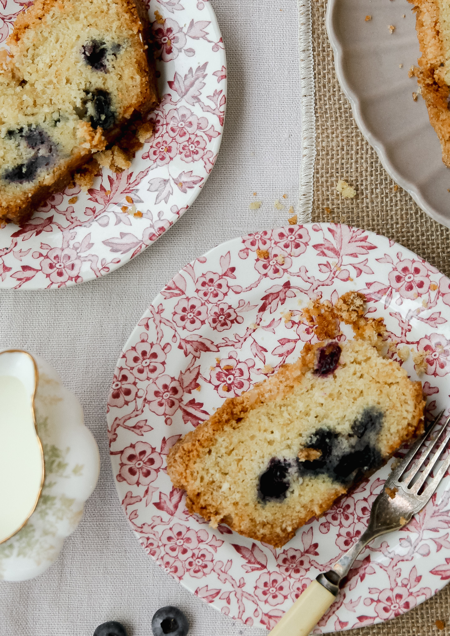 Vanilla Blueberry Loaf Cake Slice
